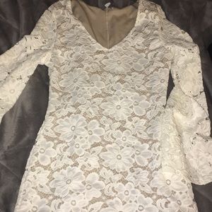 White lace nude slip Dress